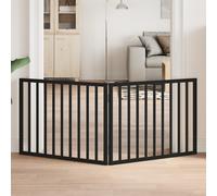 vidaXL Puerta para Perros Plegable de 2 Paneles, Color Negro, 160 cm, Madera de álamo