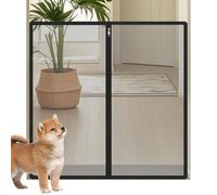 Puerta para perros portátil, 90 x 90 cm, barrera para animales domésticos de red sin taladro, protección para escaleras de seguridad para niños, para puerta, pasillo, cocina, balcón, porche, piscina