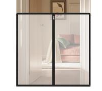 Puerta para perros portátil, 90 x 90 cm, barrera para animales domésticos de red sin taladro, protección para escaleras de seguridad para niños, para puerta, pasillo, cocina, balcón, porche, piscina