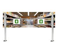 Puerta Peatonal Batiente Automática Puerta De Acceso Abierta Manual De 90 ° Entrada De Cierre Automático De Acero Inoxidable Puerta De Cerca Metal Industrial For Mercados(160cm/63in)