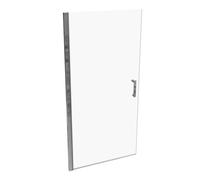 Puerta pivotante de 4 esquinas con marco parcial HÜPPE SolvaPro, fijación izquierda, anchura: 100 cm, alto: 200 cm, 7T1103092321, Cabinas de ducha: Color de perfil plata cristal de alto brillo ESG cle