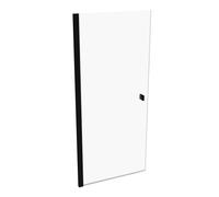 Puerta pivotante de 4 esquinas con marco parcial HÜPPE SolvaPro, fijación izquierda, anchura: 90 cm, alto: 200 cm, 7T110255F321, Cabinas de ducha: Color del perfil cromo negro Cristal ESG transparente