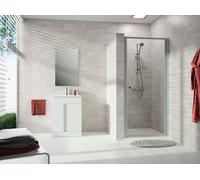 Puerta pivotante HÜPPE Alpha 2, en hueco, 880x2000mm, parcialmente enmarcada, A25015087373, Cabinas de ducha: Color de perfil plata mate ESG Privatima
