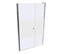 Puerta pivotante HÜPPE SolvaPro con panel lateral en hueco, a medida, fijación a la derecha, An.:120,1-270cm, Al.:200,1-220cm, 7T3083092373, Cabinas de ducha: Color de perfil plata cristal de alto bri