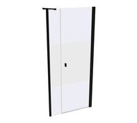 Puerta pivotante HÜPPE SolvaPro con panel lateral en hueco, fijación a la derecha, anchura: 90cm, alto:200cm, 7T300255F373, Cabinas de ducha: Profilfarbe negro cromo Glas ESG Privatima