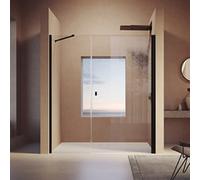 Puerta pivotante HÜPPE SolvaPro con panel lateral en hueco, fijación a la derecha, anchura: 90cm, alto:200cm, 7T300255G373, Cabinas de ducha: Profilfarbe acero inoxidable óptica Glas ESG Privatima