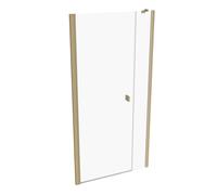 Puerta pivotante HÜPPE SolvaPro con panel lateral en hueco, fijación a la izquierda, anchura: 100cm, alto:200cm, 7T290355H321, Cabinas de ducha: Perfil color latón Vidrio ESG transparente