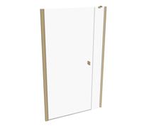 Puerta pivotante HÜPPE SolvaPro con panel lateral en hueco, fijación a la izquierda, anchura: 120cm, alto:200cm, 7T290455H321, Cabinas de ducha: Perfil color latón Vidrio ESG transparente
