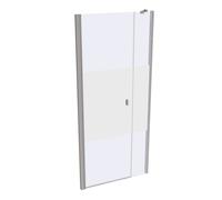 Puerta pivotante HÜPPE SolvaPro con panel lateral en hueco, fijación a la izquierda, anchura: 90cm, alto:200cm, 7T290255G375, Cabinas de ducha: Profilfarbe acero inoxidable óptico Glas ESG Privatima m