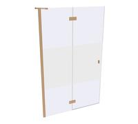 Puerta pivotante HÜPPE SolvaPro parcialmente enmarcada, 4 esquinas, con segmento fijo, a medida, An 120,1-150cm, Al 200,1-220cm, 7T038355D375, Cabinas de ducha: Perfil color bronce ESG Privatima crist