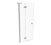 Puerta pivotante HÜPPE SolvaPro parcialmente enmarcada, 4 esquinas, con segmento fijo, a medida, An 70-120cm, Al 200,1-220cm, 7T038155G321, Cabinas de ducha: Profilfarbe acero inoxidable óptica Glas E