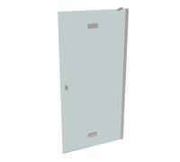 Puerta pivotante HÜPPE SolvaPro parcialmente enmarcada, 4 esquinas, con segmento fijo, fijación a la derecha, anchura: 1000mm, 7T040355G315, Cabinas de ducha: Perfil de acero inoxidable óptico Glas ES