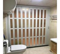 puerta plegable acordeon 60 80 100 120 140 160 Puerta Divisoria Plegable De PVC De 180 Cm De Ancho, Puerta Concertina Magnética Para Baño/Dormitorio, Con Tirador Y Panel Acrílico(90 * 213cm)