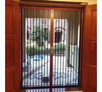 Puerta Plegable Acordeon Puerta Corrediza Tipo Acordeón con Marco de Malla Metálica Gruesa, Puerta Plegable de Malla Transpirable para Entrada de Garaje, Puerta Divisoria con Cierre Magnético Personal