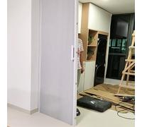 puerta plegable acordeon Puerta Divisoria Plegable Invisible, Aislante Térmico, Puerta De Armario Estilo Acordeón Sin Riel, Puerta En Acordeón Ajustable Con Cierre Magnético(White,165x210cm)