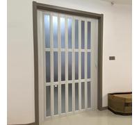 Puerta Plegable Acordeon Puerta Interior Tipo Acordeón de PVC, Puerta Plegable Tipo Concertina Blanca con Vidrio Acrílico Esmerilado, Divisores de Ambientes para Cocina y Baño, Incluye Herrajes de Mon
