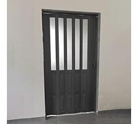 puerta plegable acordeon Puerta Magnética Estilo Acordeón De PVC Con Panel Acrílico, 193 203 223 Cm H, Puertas Plegables Correderas Impermeables Interiores, Para Cocina/Dormitorio(118x203cm)