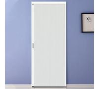 Puerta Plegable Acordeon Puerta Plegable Blanca de Tela No Tejida con Marco de Aluminio, Divisor de Ambientes Tipo Acordeón que Ahorra Espacio para Puertas y Armarios(57x80in(144.8x203.2cm))