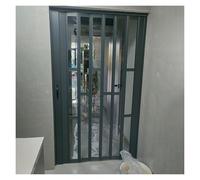 puerta plegable acordeon Puerta Plegable De PVC De Plástico Para Interiores, Corredera, Gris, 198 200 Cm Separador De Ambientes, Puerta Plegable Tipo Acordeón Para Armarios, Lavaderos(200x198cm)