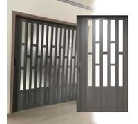 puerta plegable acordeon Puerta Plegable De PVC, Puerta Interior Corredera De Plástico Gris, Puerta Tipo Concertina De PVC Engrosado, Ancho 60 80 100 122 150 174 194 200 216 224 230 CM(204x230cm)