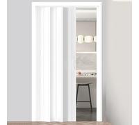 Puerta plegable con accesorios de montaje, puerta interior deslizante retráctil, puerta de acordeón resistente para centro comercial de despensa de granero