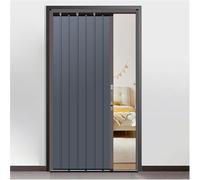 Puerta plegable con kit de herramientas y llave de bloqueo, puerta de granero de acordeón de aluminio, panel de división deslizante retráctil de privacidad