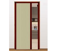 Puerta plegable con marco de madera roja y panel no tejido, tamaño personalizado, manija de dos caras y cerradura para divisor de cocina y dormitorio
