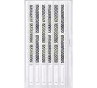 Puerta Plegable corredera con privacidad, Separador de ambientes con manijas y Vidrio acrílico, Puerta corredera para Armario, lavandería, Dormitorio, baño o despensa (bl