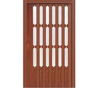 Puerta Plegable corredera para Mayor privacidad, Separador de ambientes con manijas y Vidrio acrílico. Ideal para lavandería, Dormitorio, baño o despensa. Color marrón. M