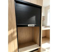 Puerta Plegable Corredera Plegable Puerta Tambor para Armario, Kit de Paneles para Puerta de Armario de Cocina de Tirada Hacia Abajo, Ahorro de Espacio ABS Aparador(80x100cm/31x39in)