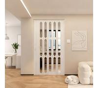 Puerta Plegable Corredera - Sistema Moderno sin Riel Inferior - Moubhjd Fabricada en PVC y Acrílico - Personalizable para Cocina, Baño, Despensa y Diviso（A due ante,Size：W:265 x H:195cm）