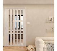 Puerta Plegable Corredera - Sistema Moderno sin Riel Inferior - Moubhjd Fabricada en PVC y Acrílico - Personalizable para Cocina, Baño, Despensa y Diviso（A due ante,Size：W:260 x H:190cm）