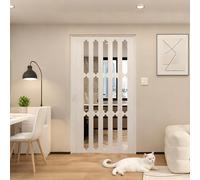 Puerta Plegable Corredera - Sistema Moderno sin Riel Inferior - Moubhjd Fabricada en PVC y Acrílico - Personalizable para Cocina, Baño, Despensa y Diviso（A due ante,Size：W:270 x H:200cm）