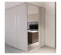 Puerta plegable corrediza de plástico PVC, diseño de ángulo recto en forma de L para uso comercial y armario, sistema de montaje de techo a piso
