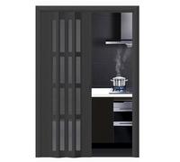 Puerta plegable de acordeón, 90 pulgadas de alto, puerta corredera plegable de PVC para cocina, lavandería, baño, se adapta a puertas de 61 a 203 cm de ancho