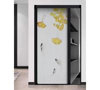 Puerta plegable de acordeón con diseño de hojas de ginkgo, pantalla deslizante para cocina, pasillo, divisor de armario