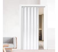 Puerta plegable de acordeón con mango mejorado y kit de riel de rodillo para una fácil instalación y ahorro de espacio en armarios y dormitorios