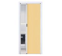 Puerta plegable de acordeón de 195 cm, puerta de cartón multifuncional con marco de aluminio blanco para separadores de habitaciones, dormitorios, baños, cocinas (amarillo, 100 x 195 cm)