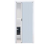 Puerta plegable de acordeón de 195 cm - Puerta temporal plegable de panal con marco de aluminio blanco para dormitorios, baños y tabiques de cocina (200 cm x 195 cm)