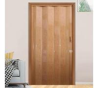 Puerta plegable de acordeón de PVC brillante de tamaño personalizado con cierre magnético, fácil instalación para espacios interiores
