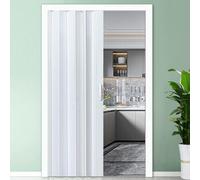 Puerta plegable de acordeón de PVC con cierre magnético para espacios interiores, fácil instalación y ajuste personalizado, incluye accesorios de montaje