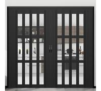 Puerta plegable de acordeón de vidrio acrílico, divisor de habitación deslizante de aluminio para baño, balcón, cocina, casa de té, personalizable