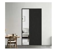 Puerta Plegable De Acordeón Negro, Puerta Divisoria Retráctil Invisible | Tamaños Personalizados, De Deslizamiento Suave Y Que Ahorran Espacio Para Puertas Casa Compactas(76x85in (1930x2159mm))