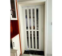 Puerta plegable de acordeón - Puerta de aluminio plegable múltiple de 48 a 80 pulgadas de ancho con vidrio acrílico y cierre magnético - Solución ideal para interiores para cocinas y puertas