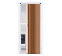 Puerta plegable de acordeón - Puerta temporal de cartón con marco de aluminio blanco para uso interno, perfecta para dormitorios, baños y tabiques de cocina, 195 cm de largo