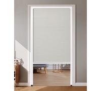 Puerta plegable de acordeón sin taladro, puerta deslizante blanca retráctil para dormitorio, armario, tamaño personalizado (47 x 80 pulgadas), diseño de metal y no tejido, fácil de tirar hacia arriba