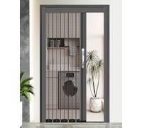 Puerta plegable de malla de metal, pantalla deslizante con cerradura, instalación sin taladro, puerta plegable para cocina, dormitorio, lavadero, divisor