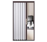 Puerta plegable de metal con bloqueo de puerta de Concertina, separador de habitación retráctil para puerta corredera, pantalla plegable para puerta de concertina para cocina y dormitorio privacidad