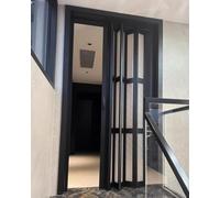 Puerta plegable de PVC con ventana esmerilada, cierre magnético para baño, dormitorio, sala de estar, privacidad