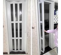 Puerta plegable estilo acordeón para interior de armario, panel deslizante plegable con vidrio acrílico, resistente al agua, divisor de habitación, puerta de privacidad